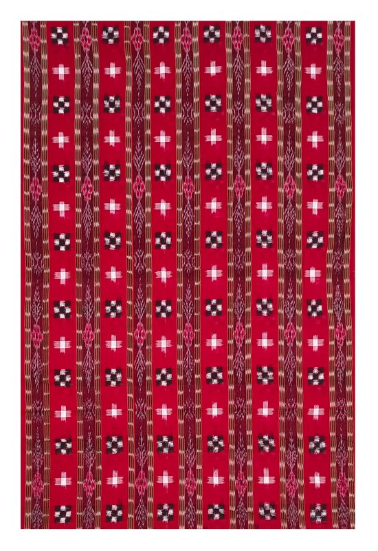 Pasapali and Star design Unstitched Sambalpuri cotton Kurti/Kurta/Shirt Material, 2.5 mtr