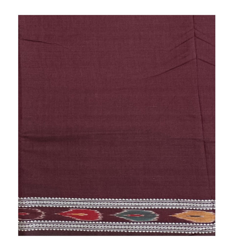 Sambalpuri Cotton Blouse Piece. 1 mtr, Color : Coffee color