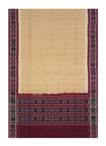 Beautiful Handloom Cotton Dupatta, Light Peach(Matha color) and maroon colors combination