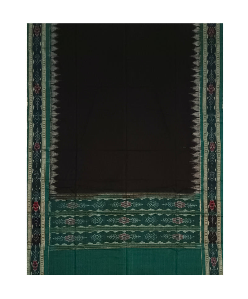 Sambalpuri Cotton Dupatta, black and green colors combination