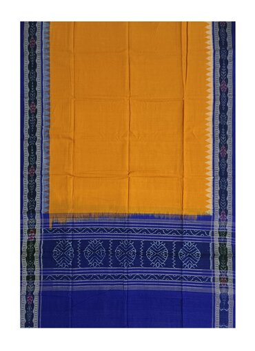 Sambalpuri cotton Dupatta, Yellow and blue colors combination