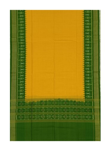 Sambalpuri Cotton Dupatta, yellow and mehendi green colors combination