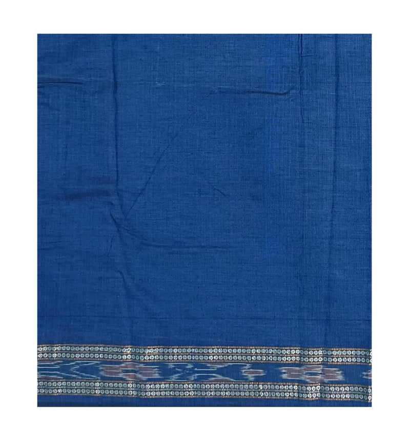 Sambalpuri Cotton Blouse Piece. Dark Sky Blue Color, Options: 1 mtr, 85 cms