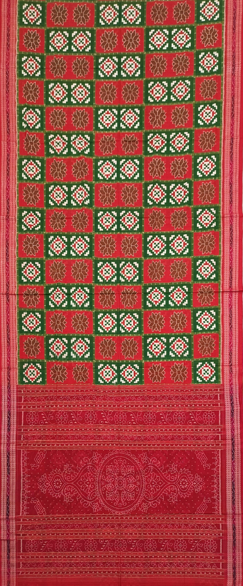 Flower and Pasapali designs Sambalpuri cotton saree, No blouse piece