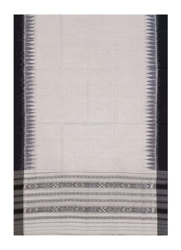 Sambalpuri cotton Dupatta, White, black and grey colors combination