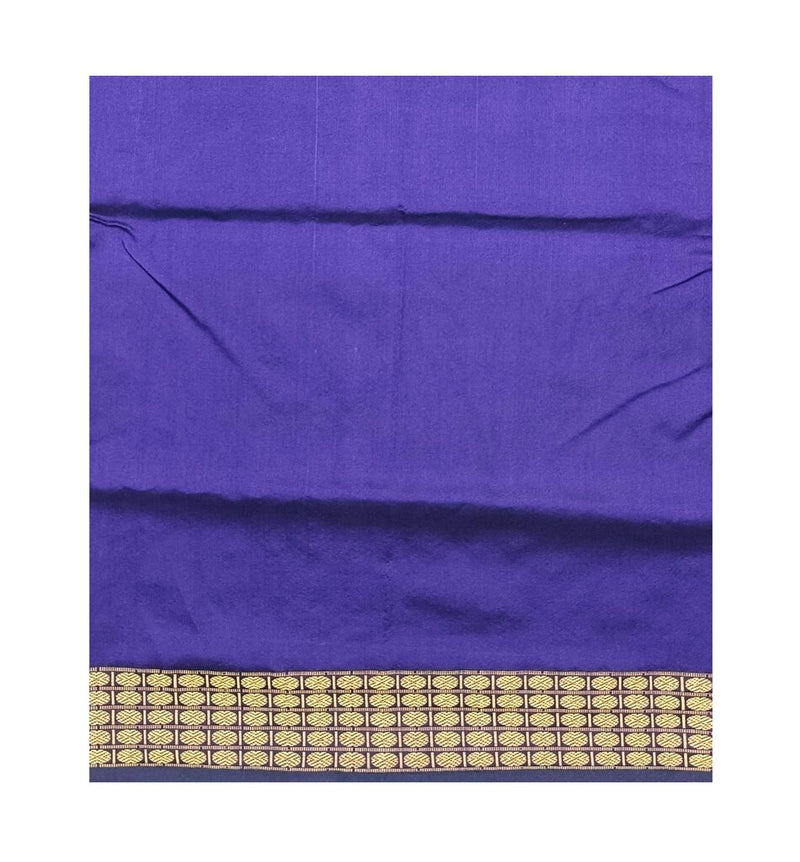 Sambalpuri Silk Blouse Material, 1 Meter, Deep Violet blue color, Unstitched