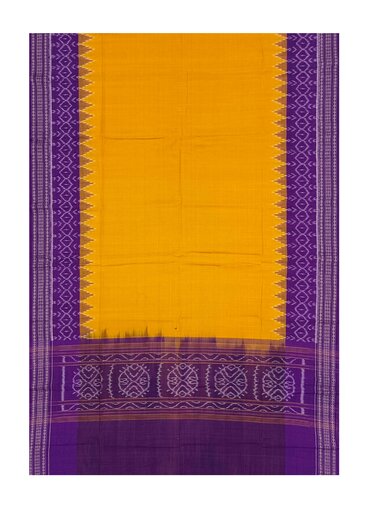 Beautiful Handloom Cotton Dupatta, Yellow and violet colors combination