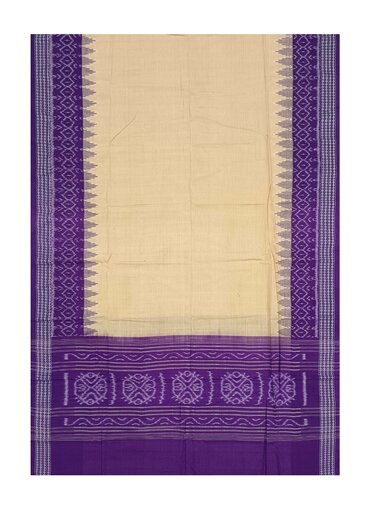 Sambalpuri cotton Dupatta, Light peach(Chandan Color)and violet colors