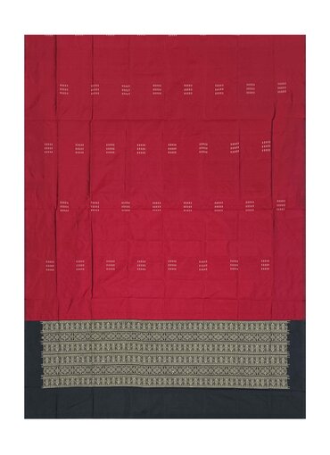 Sambalpuri silk Dupatta, Maroon black combination