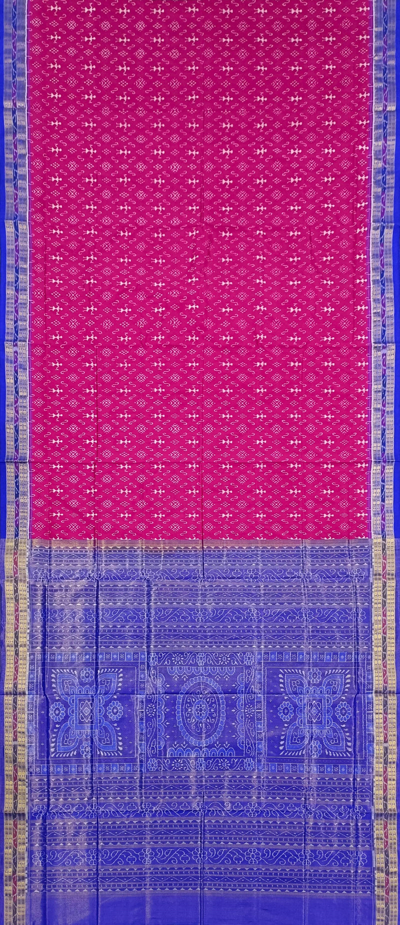 Terracotta Design Sambalpuri Half tissue silk saree with blouse piece