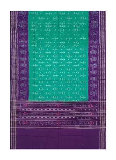 Beautiful Handloom Cotton Dupatta, Ramagreen and violet colors combination