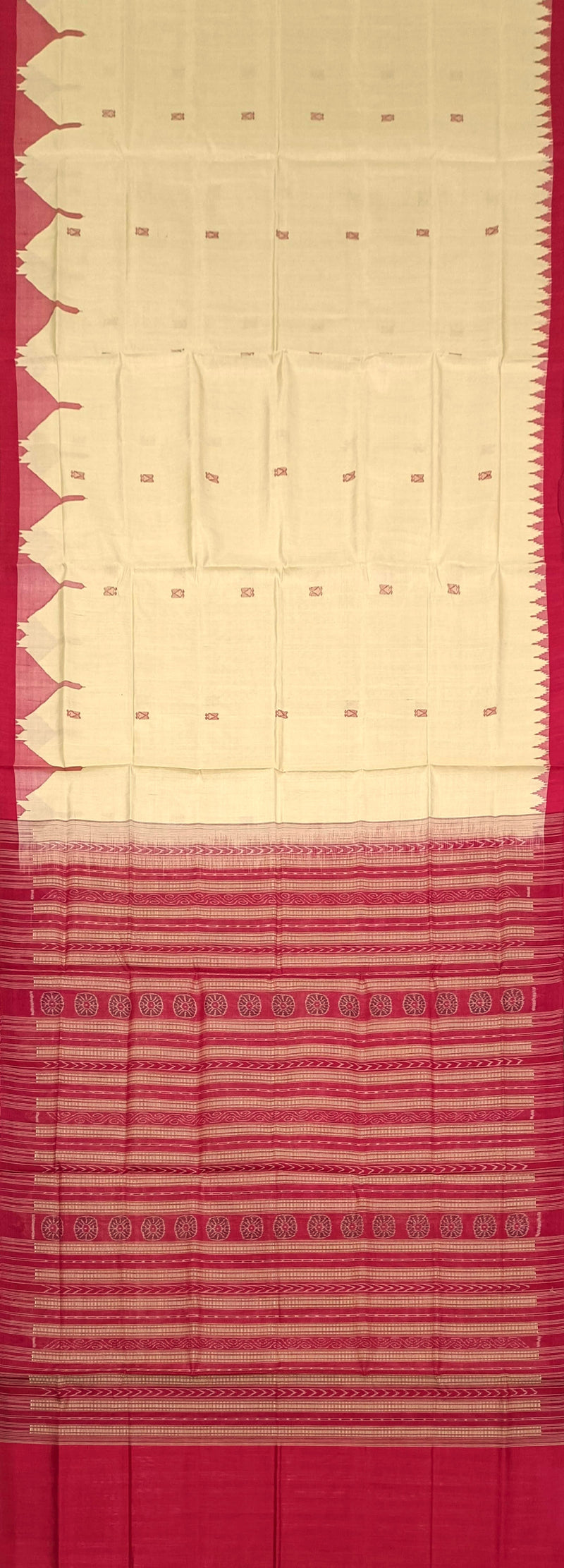 Sambalpuri Tusser Silk Phodakumbha boarder saree with blouse piece