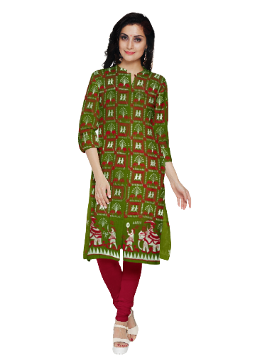 Terracotta design Embroidery work unstitched cotton dress material set