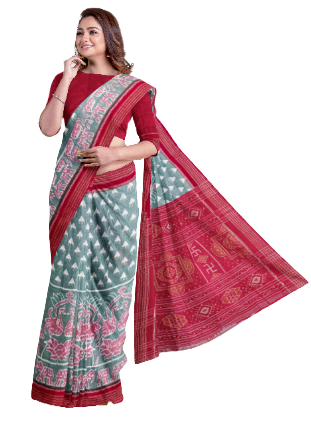 Sambalpuri cotton saree with blouse piece