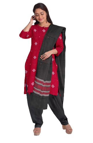 Pasapalli design Bomkai Cotton dress material set