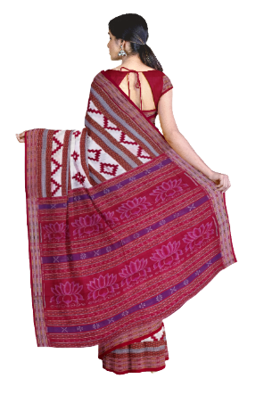 Pasapali design sambalpuri cotton saree with blouse piece