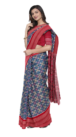 Sambalpuri cotton saree with blouse piece