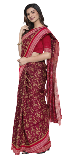 Sambalpuri cotton saree with blouse piece