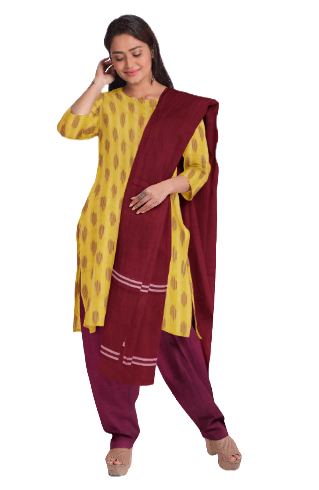 Pochampali cotton dress material set