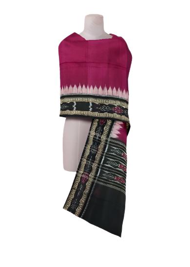 Beautiful Handloom Cotton Dupatta, Maroon and black colors combination