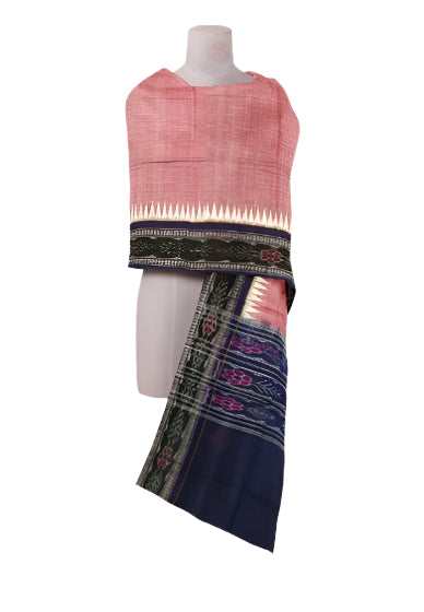 Sambalpuri cotton dupatta, Fedded red and blue colors combination