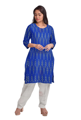 Unstitched Pochampalli cotton Kurti/kurta/Shirt material, Options : 2.1 mtr