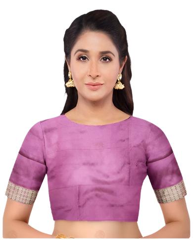 Sambalpuri silk Blouse piece, 1 Meter, Unstitched, light magenta color