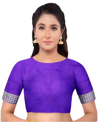 Sambalpuri Silk Blouse Piece, 1 Meter, Violet Color