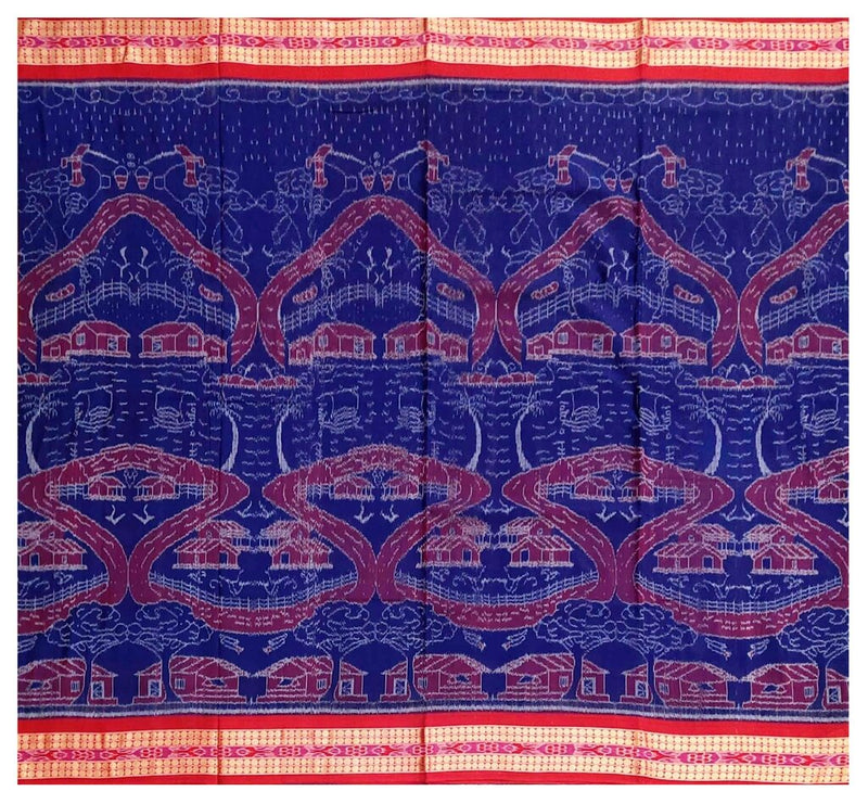 Sambalpuri cotton saree with blouse piece